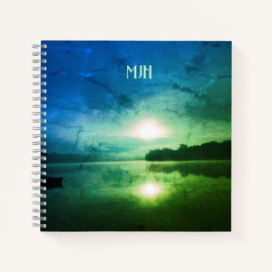 Carnet Blue Green Morning Sunrise abstrait à CT River