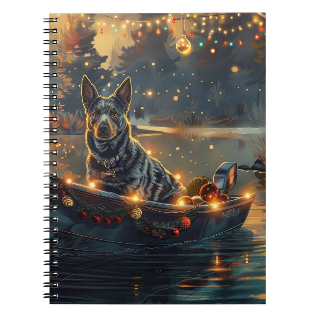 Carnet Blue Heeler Noël Festive Voyage (Devant)