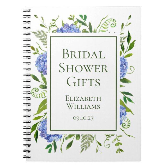 Carnet Blue Hydrangeas Fêtes des mariées cadeaux (Devant)