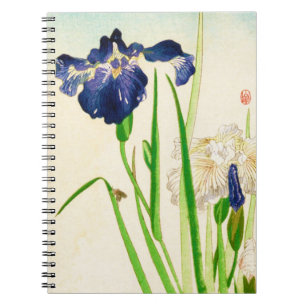 Carnet Blue Iris - imprimé japonais aquarelle