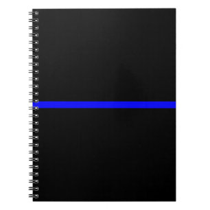 Carnet Blue Line mince symbolique sur le noir solide