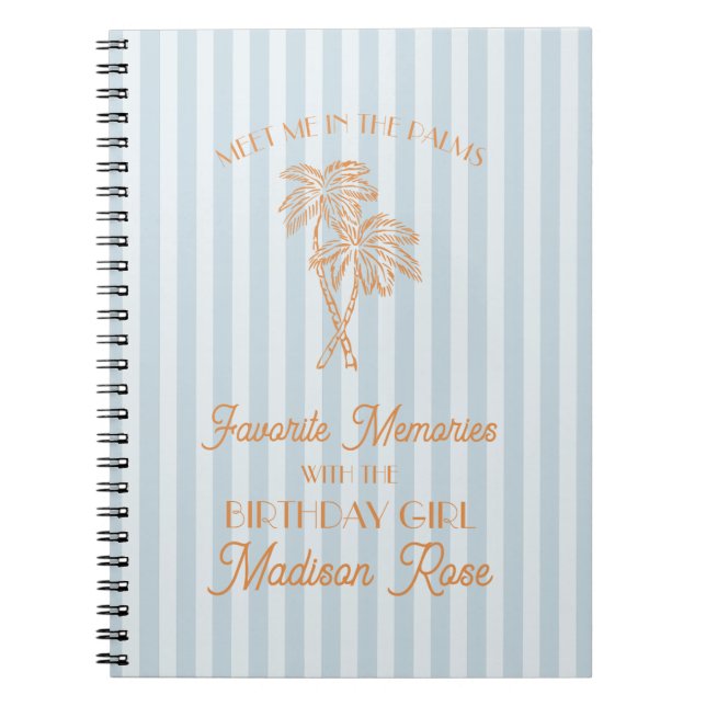 Carnet Blue Palm Springs Souvenirs favoris avec anniversa (Devant)