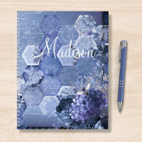 Blue Silver Bee Floral Girly Chic Nom moderne