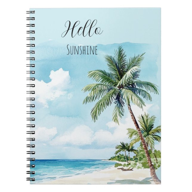 Carnet Blue Skies Sunshine Tropical Island Palm Tree (Devant)