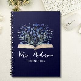Carnet Blue Wildflowers Grow From Book Teacher Notebook