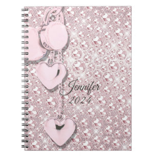 Carnet Blush Drips Monogramme Pailleté Rose 2024