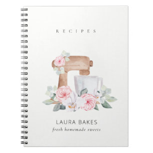 Carnet Blush Floral Gâteau Mixer Boulangerie Restauration