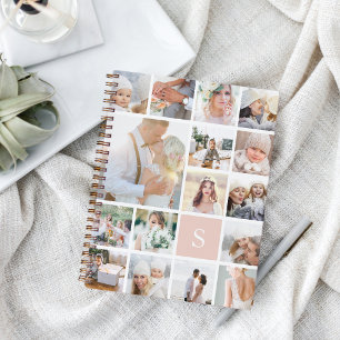 Carnet Blush Monogram Photo Collage