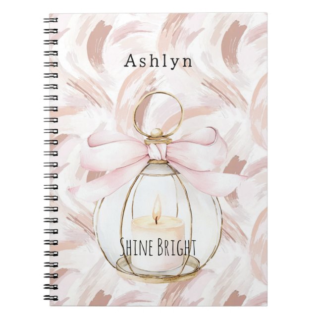 Carnet Blush Pink Bow Candle Shine Bright (Devant)