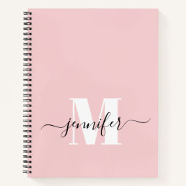 Carnet Blush Pink Personnalisé Sketchbook Nom du monogram