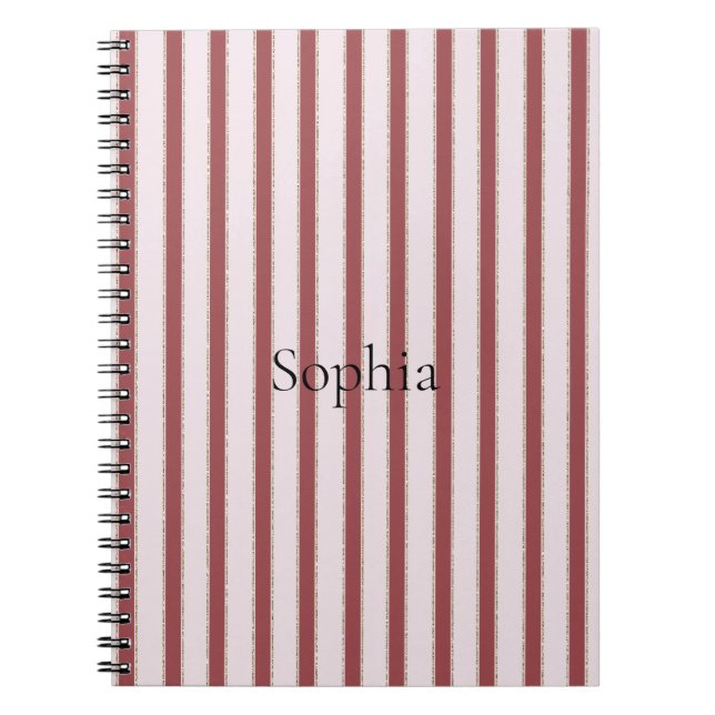 Carnet Blush Pink Red Stripes (Devant)