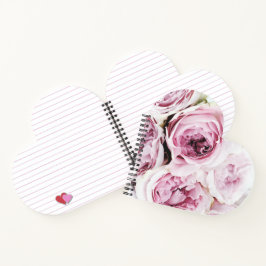 Carnet Blush Pink Rose Floral Heart Elegant Spiral Notebo