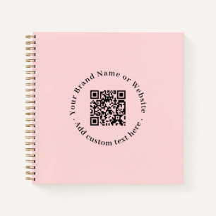 Carnet Blush Rose QR Design de promo pour entreprises f
