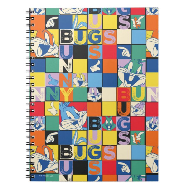 Carnet BOGS BUNNY™ Nom coloré et Vérificateur de visage (Devant)