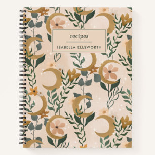 Carnet Boho Botanical Moons Blush Recette personnalisée 