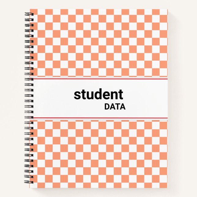 Carnet Boho Checkerboard Binder | Trendy Back to School  (Devant)