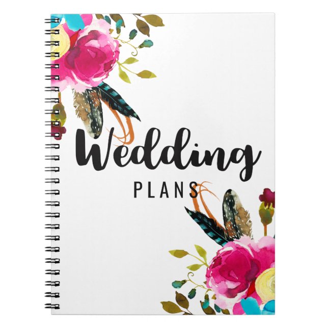Carnet Boho Chic Floral Wedding planner (Devant)