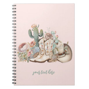 Carnet Boho désert cowgirl cowboy bottes de cowboy casque