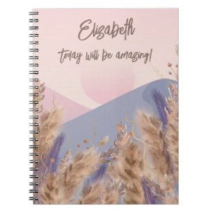 Carnet Boho Elegant Pastel Pampas Grass Blush Pink Nature
