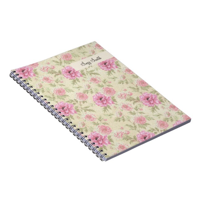 Carnet Boho Fleur sauvage Floral Patch Rose Pays (Côté Droit)
