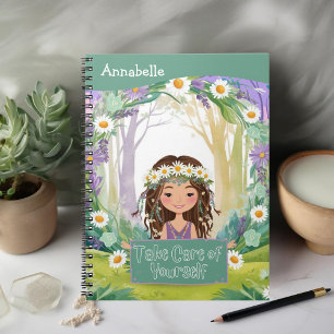 Carnet Boho Girl Green "Prenez soin de vous-même"