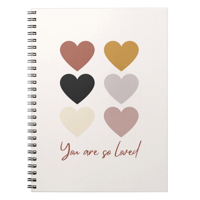 Carnet Boho Hearts Love Positive Citation Vous êtes si ai (Devant)