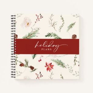 Carnet Boho Noël Planificateur Poinsettia Verdure