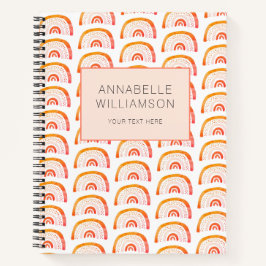 Carnet Boho orange arc-en-ciel