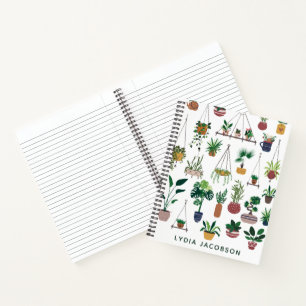 Carnet Boho Plante Lady Illustration Ordinateur portable
