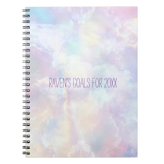 Carnet Boho Rainbow nuages Objectifs (Devant)