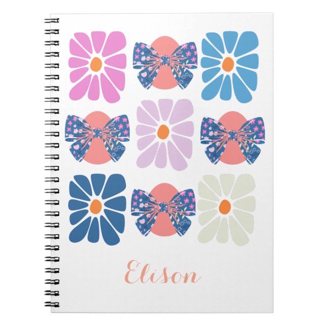 Carnet Boho rétro floral simple (Devant)