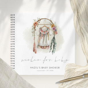 Carnet Boho Vêtements Voeux Baby shower Sage Guest Book
