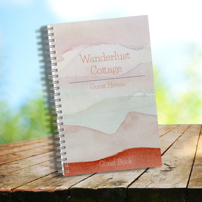 Carnet Boho Watercolor Rental Guest Book (Créateur téléchargé)