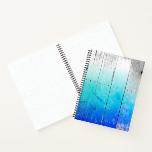 Carnet Bois de bois flotté bleu peint Bois Patiné Nauti