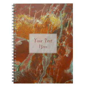 Carnet Bois pertrifié rouge et or
