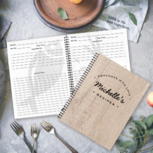 Carnet Bois rustique fait maison avec l'amour Recette per