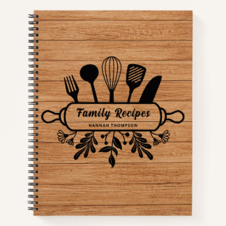 Carnet Bois rustique Recettes de famille préférées person