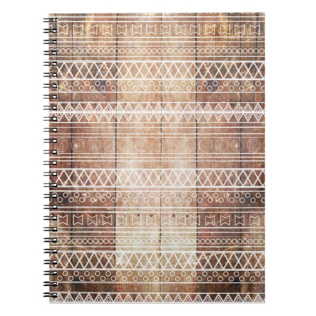 Carnet Bois tribal aztèque vintage (Devant)