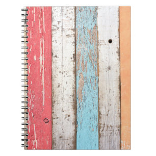 Carnet Bois vintage : Texture criquée multicolore.