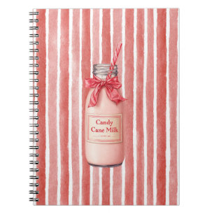 Carnet Boisson aux rayures de bonbon canne blanche rouge