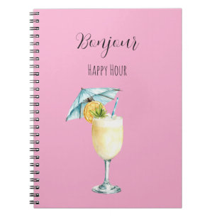 Carnet Boisson Bonjour Happy Hour rose