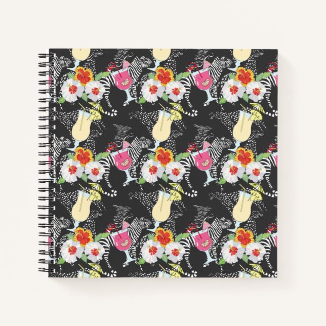 Carnet Boissons Tropicales Avec Animaux (Devant)