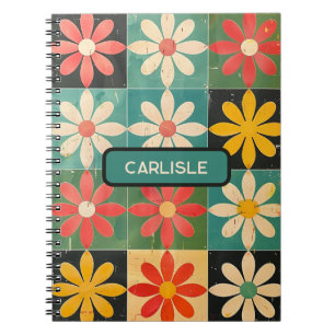 Carnet Boîte à Fleurs Super rétro Motif Rose Jaune Faisy