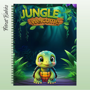 Carnet Boîte Tortue Mignonne Tortue de Jungle Bienvenue A