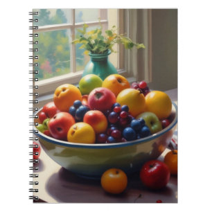 Carnet Bol de fruit sur table peinture à l'huile classiqu
