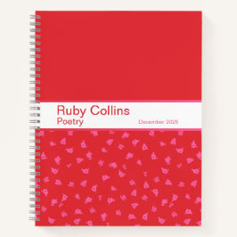 Carnet Bold Red and Pink Floral Pattern Notebook