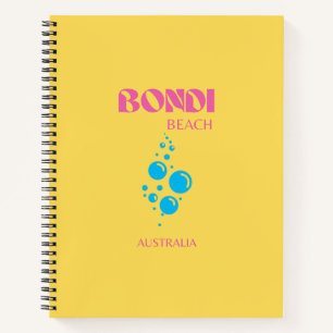 Carnet Bondi Beach, Travel Art, Preppy, Jaune, Rose