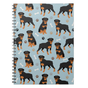 Carnet Bones et pattes de chien Rottweiler