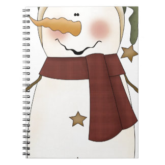 Carnet Bonhomme de neige avec le casquette vert