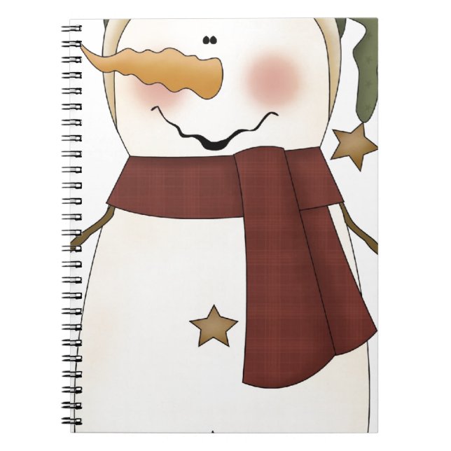 Carnet Bonhomme de neige avec le casquette vert (Devant)